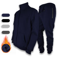 Conjunto De Deporte Para Hombre Con Manga Larga Cierre Completo 2 Piezas Adecuado Para Correr Y Uso Casual Material De Poliéster Grueso - details 12