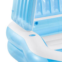 Piscina hinchable INTEX color azul, con toldo desmontable, incluye 2 porta bebidas, tapón para desagüe y parche de reparación, medidas 229x191x135cm, capacidad 1050L - details 5