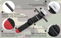 Torniquete Táctico De Un Solo Mano Para Primeros Auxilios En Exteriores Equipamiento De Emergencia Para Senderismo Camping Viajes Deportes Al Aire Libre - details 1