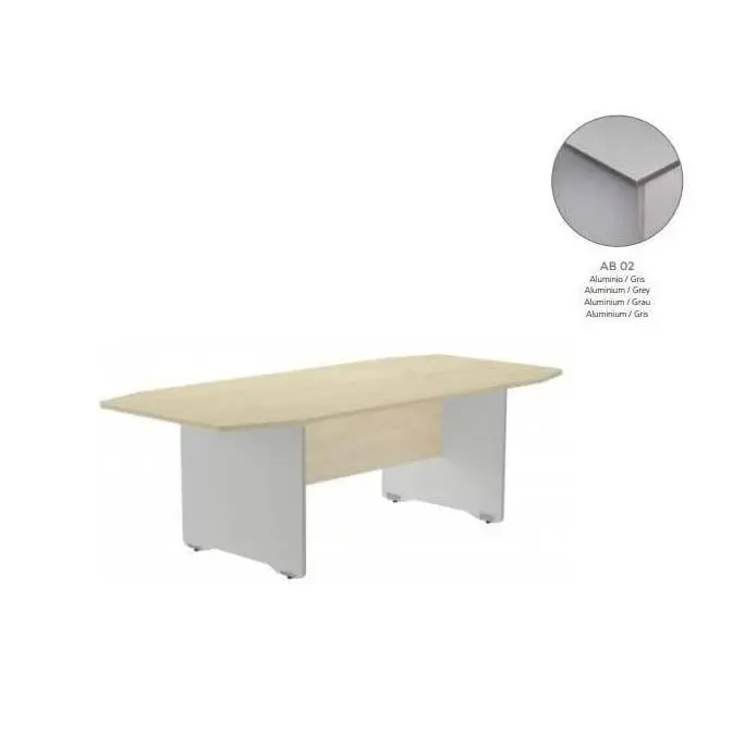 Mesa Rocada Rectangular 220x100 Aluminio Gris - 1