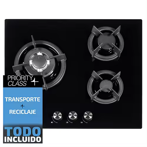 Encimera de gas SAUBER SECGB05 3 zonas coccion ancho 60 cm (Gas Butano) - 1