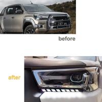 Set De Luces Diurnas LED Para Toyota Hilux Revo 2020-2021 Amarillo Y Blanco Faros Con Señal De Giro Accesorios De Coche 12V - details 1