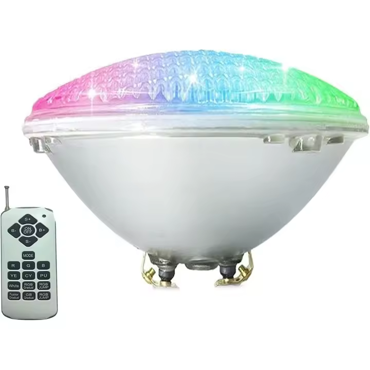 Foco LED empotrable para piscina, iluminación subacuática LED para piscina, 12 V, IP68, resistente al Agua, con mando a distancia. - 1