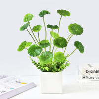 Plantas Artificiales De Loto Y Eucalipto 37cm Con 18 Cabezas Hojas De Cobre Para Decoración De Oficina Y Hogar Plástico Realista - details 2