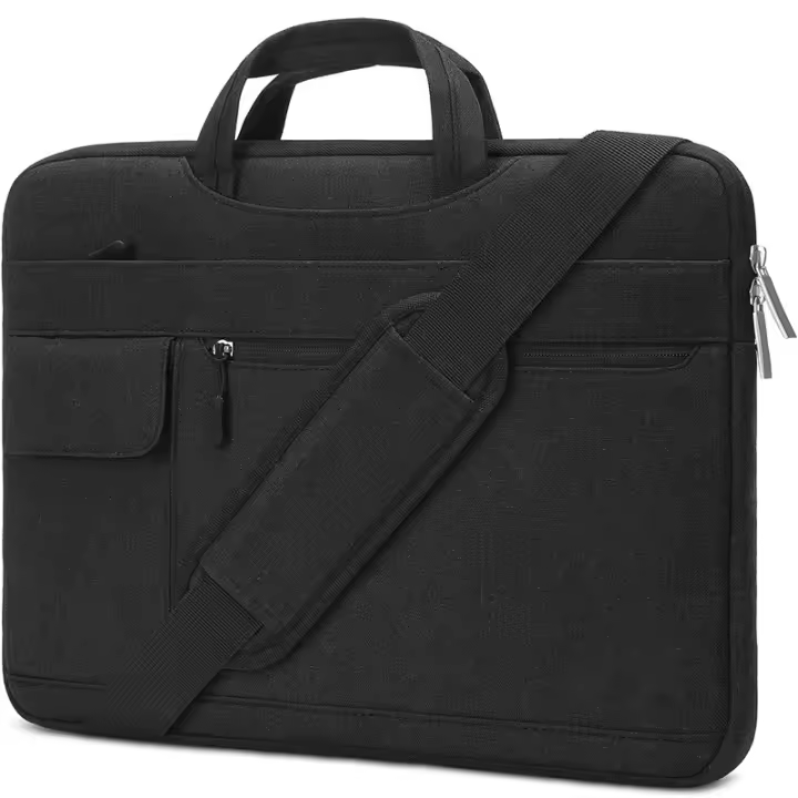 Bolso bandolera compatible con portátiles de 13 a 13,3 pulgadas, compatible con MacBook Pro, Funda de poliéster con solapa, color Negro - 1