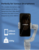 AXNEN HQ5 Stabilizador Gimbal De 3 Ejes Para Teléfono Móvil Antisucción Con Opción De Rastreo AI Para iPhone Y Android - details 20