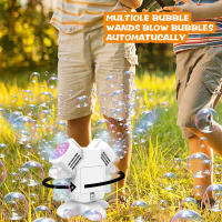 Máquina De Burbujas Giratoria Con Luz Juguete Para Niños Regalo Para Fiestas Y Bodas Exterior No Requiere Batería Ni Agua - details 2