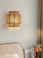 Lámpara De Pared De Hemp Retro Tejida En Rattan Iluminación Decorativa Para Sala De Estar Dormitorio Pasillo Decoración De Casa - details 3