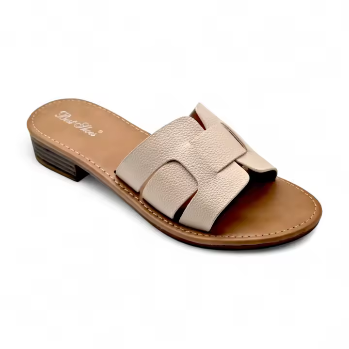 Calzados soraia, Sandalias Planas de Mujer con Tacón Bajo y Diseño Clásico, Tiras Anchas con Corte Geométrico, Estilo Elegante y Casual para Verano, Calzado Abierto Cómodo para Diario, Oficina o Salidas  Playa Playa - 1