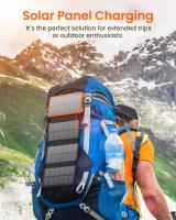 Cargador de teléfono solar 25000mAh, Banco de Energía portátil 3A de carga, Banco de Energía Solar con 4 paneles 2 Puertos de USB-C USB-A 1 Para teléfonos, tabletas, camping, senderism - details 1