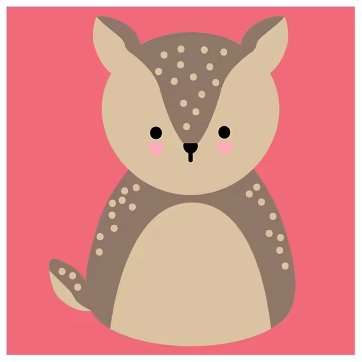 Kit Bordado Medio Punto sobre Cañamazo – (licencia oficial) – Animales – Kawanimals – Ciervo – 12,0 x 12,0 cm. - Moda The Happy Patch - 1