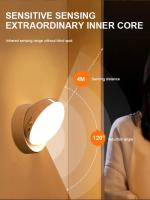 Luz Nocturna LED Rotativa Sin Cable Con Sensor De Movimiento Recargable USB Para Dormitorio Pasillo Luz De Sensación De Movimiento LED Lámpara - details 1