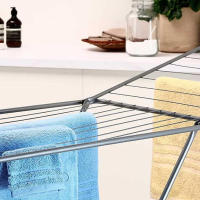 Tendedero universal de acero en forma de X con alas plegables, espacio de secado extra grande, compacto y fácil de guardar, tamaño desplegado 52x102 cm - details 5