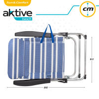 Pack ahorro 2 sillas playa Mykonos multiposición antivuelco 47x63x93 cm Aktive - details 6