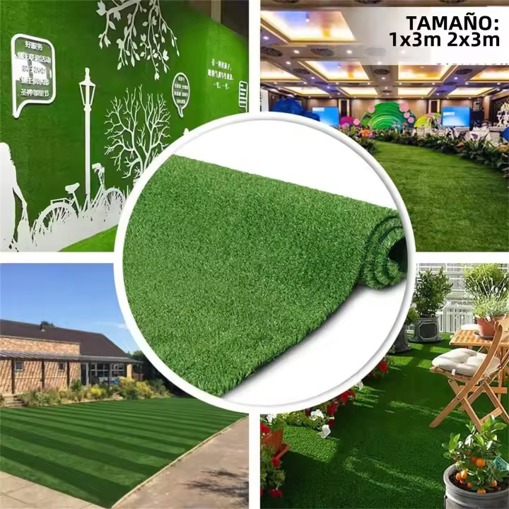 Carpetas De Césped Artificial 2*3m Para Balcón Exteriores Alfombra De Plástico Verde Para Escuelas Y Exhibiciones - 1