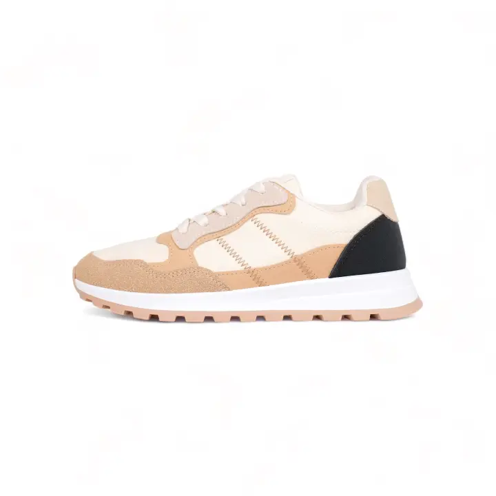 Zapatillas deportivas casual - Moda - Beige y Azul - Ideales para Trabajo - Zapatillas Cómodas Sneakers - 9527 - 1