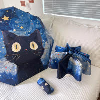 Paraguas plegable con diseño de gato de Van Gogh, protección solar, antiultravioleta, para mujer, para uso soleado y lluvioso, sombrilla portátil de doble uso. - details 0