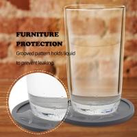 6Pcs Coasters De Silicona Redondos De 10cm Resistentes Al Calor Para Taza De Té Y Café Tapete De Gasa Para Vaso De Vidrio Soporte Para Bebidas Decoración De Mesa - details 4