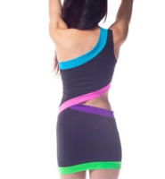VESTIDO CEÑIDO  CON ABERTURAS Y UN SOLO HOMBRO MARCA GENERICA - details 0