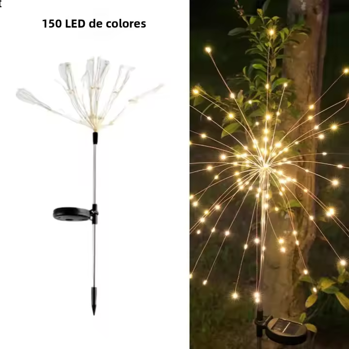 Lámpara De Fuego Solar Con 150 LED Luz De Cadena De Hadas Impermeable Para Decoración De Jardín Y Paisaje 8 Modos De Iluminación Para Fiestas Al Aire Libre - 1