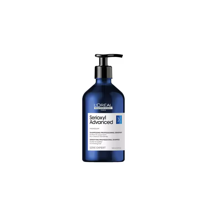 NUEVO! Serioxyl Advanced champú 500 ml - CABELLO CON PÉRDIDA DE DENSIDAD, DENSIFICAR EL CABELLO, [FÓRMULA]: Enriquecido con Magnesio*,[EFICACIA CIENTÍFICAMENTE PROBADA]: Después de 1 solo uso, + 22% de volumen en 24h**. - 1