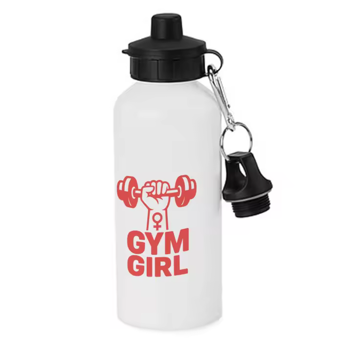 MERCHANDMANIA Bidón deportivo 600 ml acero inoxidable con chupón frase motivadora provocadora gym girl mujer lucha botella escolar deporte bicicleta - 1