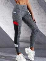 Leggings De Yoga Para Mujer Con Banda Alta Y Bolsillos Lado Colorblock Malla Control De Abdomen Leggings Modelantes Para Ejercicio - details 2