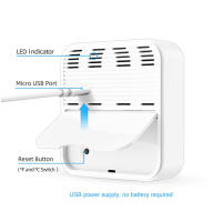 Sensor De Temperatura Y Humedad WiFi Tuya Para Hogar Inteligente Compatibilidad Con Alexa Y Google Assistant Termómetro Higrómetro Digital Soporte Vertical Y Horizontal - details 3