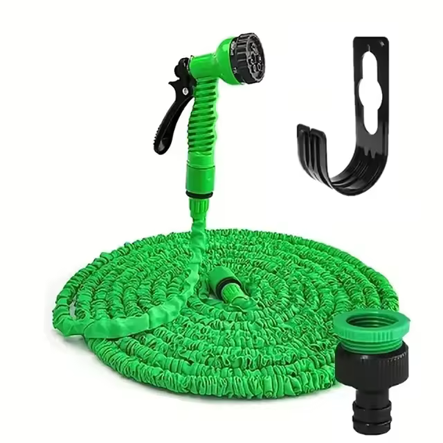 Tira De Agua Expandible 25FT-200FT Para Jardín Y Lavado De Coche Con Rack De Almacenamiento Herramientas De Jardinería - 1