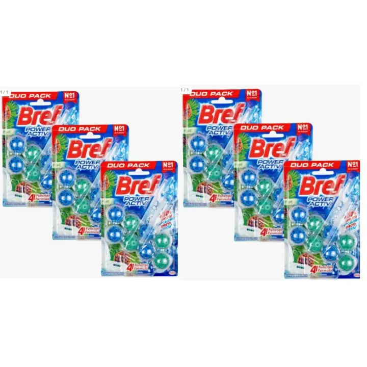 Colgador WC BREF Power Activ, Caja 6 Unidades, Pino, Limpieza Baño - 1