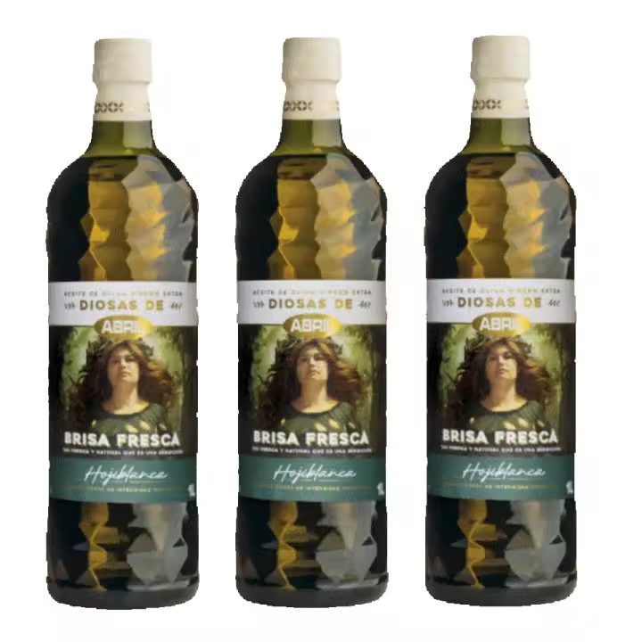3 BOTELLAS DE 1L ACEITE DE OLIVA VIRGEN EXTRA HOJIBLANCA FRUTADO VERDE DE INTENSIDAD MEDIA ALTA BRISA FRESCA TAN FRESCA Y NATURAL QUE ES UNA BENDICIÓN DIOSAS DE ABRIL PRODUCTO DE ESPAÑA SABOR Y COLIDAD - 1