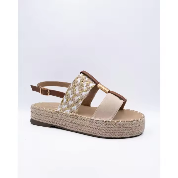 Sandalias Mujer Planas forrada de yute - Espadrilles Mujer con plataforma - 1