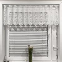1pc Cortina Corta De Encaje Con Patrón Floral Estilo Lindo Blanca Para Decoración De Habitación Ventana Puerta Con Bolso De Rodillo - details 9