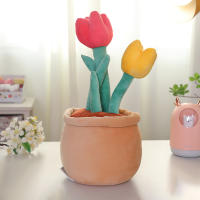 Juguete De Algodón PP De Suculentas Suaves Y Bonitas Para Decoración De Jardín Regalo Creativo De Plantas De Algodón Con Margaritas Y Tulipes Para Niños - details 1