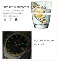 Reloj De Cuarzo Para Hombre CHENXI Con Correa De Acero Inoxidable Y Diamantes Resistente Al Agua Y Al Choque Estilo De Negocios Multicolor - details 10
