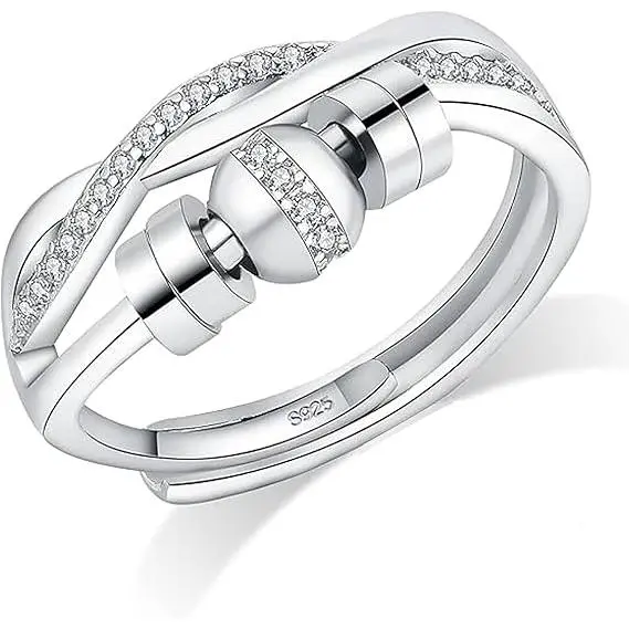 Anillos de ansiedad, anillos antiestrés para mujeres con ansiedad, anillos giratorios ajustables para adolescentes, regalo para niños, hijas, madres y nietas. - 1