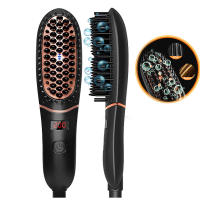 Cepillo De Pelo Cerámico Eléctrico PTC Peine Calentador De Barba Portátil Herramientas De Estilo Máxima Temperatura 240 °C Secado Seco Y Húmedo - details 7