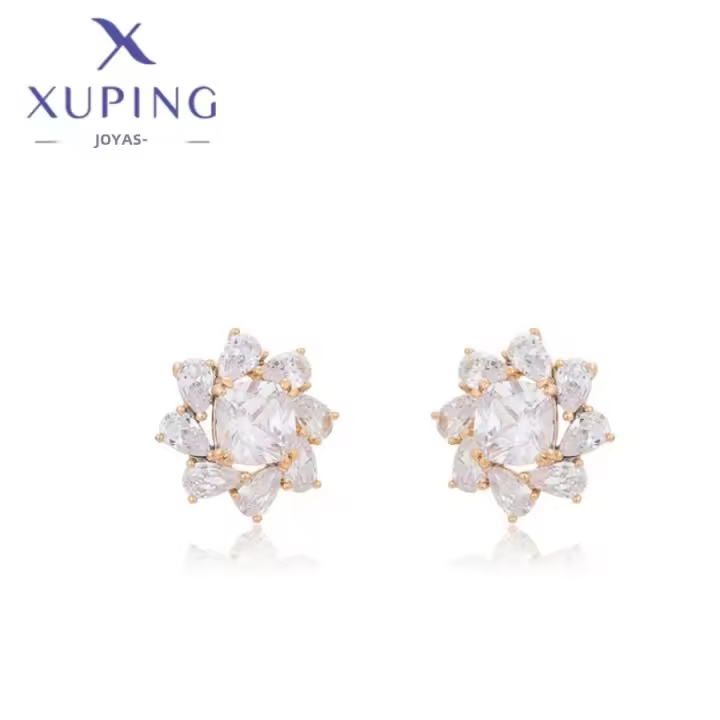 Pendientes De Estrella Xuping Para Mujer Forma De Caracol Color Oro Con Zirconia De Alta Calidad Joyería De Moda Clásica Regalo Para Escuela Y Fiestas - 1