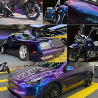 Película De Vinilo Chameleon Para Coche Y Motocicleta Cambio De Color Mate Brillante Decoración Azul Morado Accesorios De Adornos Con Libre De Burbujas Y Absorción De Aire - details 15