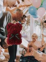 Oso De Rosas Teddy Regalo Para Mamá Novia Cumpleaños Aniversario Valentines Day Mujer Juguete De Muñeco Artificial De Flores Rojas - details 8