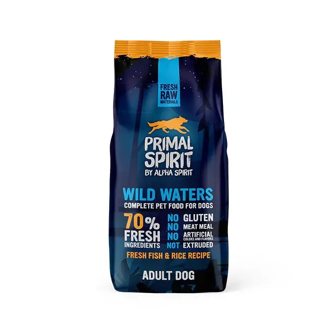 Primal Spirit 70% Wild Waters, Alimento completo para perros sin gluten ni harinas cárnicas, no extrusionado,12kg - 1