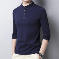 Camisa Polo De Moda Para Hombres Manga Larga Transpirable Estilo Coreano Cómoda Con Cuello Erguido Top De Verano Sin Capucha - details 8