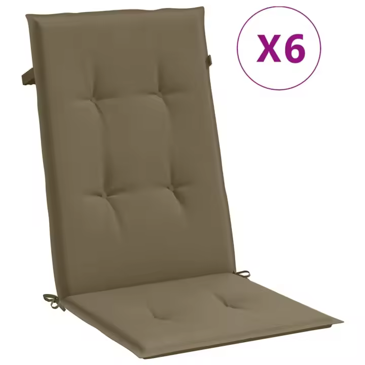 Fundas Silla respaldo High 6 UDS Canvas taupe melange 120x50x4cm - 1