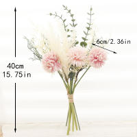 Flores Artificiales De Diente De León Para Decoración De Mesa Y Sala De Estar Vaso De Seda Híbrido Bouquet Para Boda Fiesta Navidad - details 1
