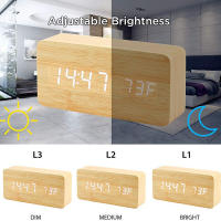 Reloj De Alarma Digital Con Pantalla LED Y Temperatura Reloj De Mesa De Madera Para Dormitorio Oficina Viaje Decoración - details 2