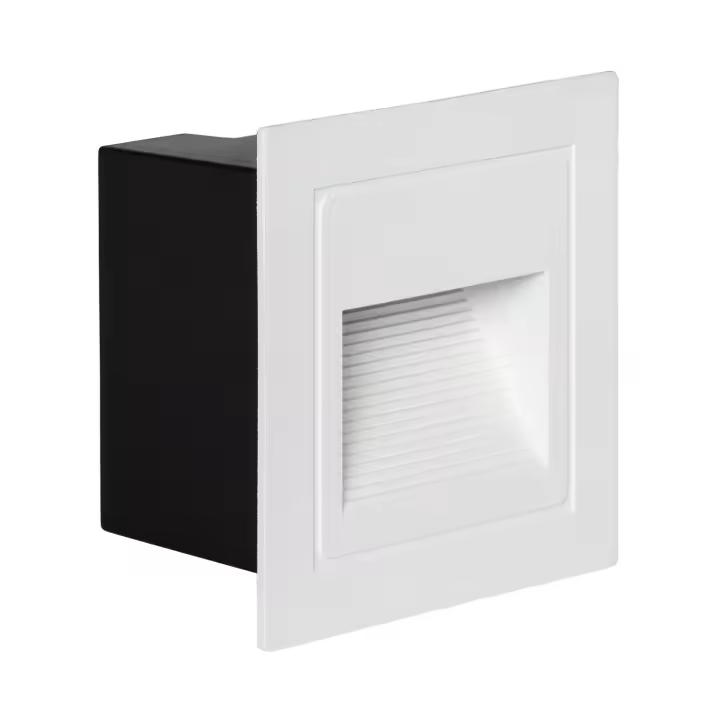 LEDKIA LIGHTING - Baliza Exterior LED Empotrable 3W | IP65 Resistente al Agua y Polvo | Ideal para Escaleras y Pasillos | Diseño Cuadrado y Decorativo, Blanco Cálido 2700K, Aluminio - 1