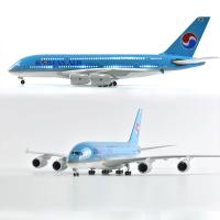 Modelo De Avión Airbus A380 1:160 47CM Con Luz LED Coreana Máquina De Fundición a Presión Regalo Para Enthusiasts De La Aviación Coleccionable Moderno - details 1
