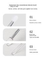 Brocha De Uñas De Silicona Para Aplicar Brillo De Plata Y Plateado Herramienta De Manicura Reutilizable Fácil De Usar Para Arte De Uñas - details 1