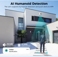 Cámara WiFi exterior Hiseeu WS318 4K 6MP, con doble lente y doble pantalla, audio bidireccional, visión nocturna en color, seguimiento automático, detección de humanos por inteligencia artificial, resistente a la intemperie IP66, compatible con WiFi 2.4G - details 6
