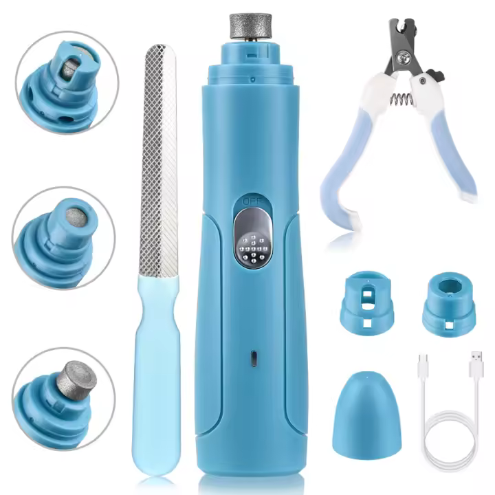 Molinillo de uñas eléctrico USB para mascotas, juego de herramientas de manicura para limpieza de gatos y perros - 1